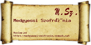 Medgyessi Szofrónia névjegykártya
